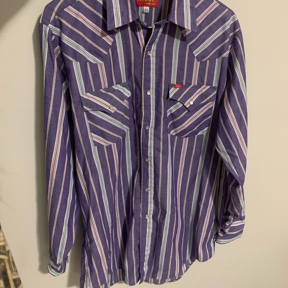 Retro ELY PLAINS Western LS Pearl Snap western cowboy 15.5 - Picture 2 of 13